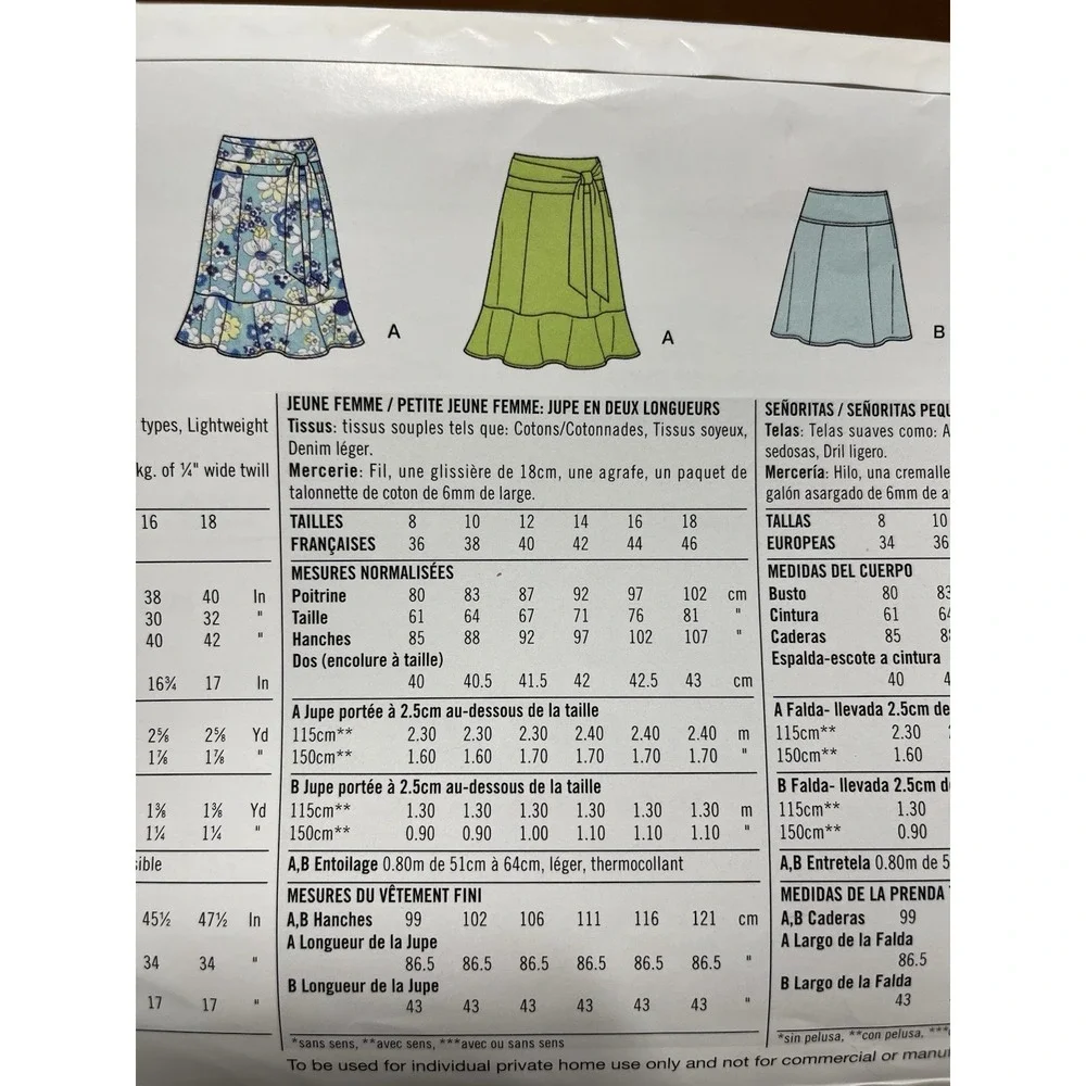 Simplicity 2410 Uncut Sewing Pattern Ladies Skirt Sizes 8-18